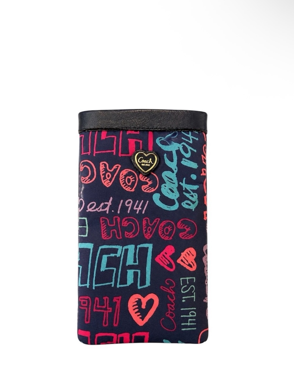 Coach Poppy Graffiti Glasses Case-EUC
